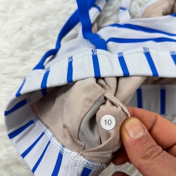 Lululemon Energy Bra Deauville Stripe Pipe Dream Blue White / Pipe Dream Blue - Picture 3 of 3